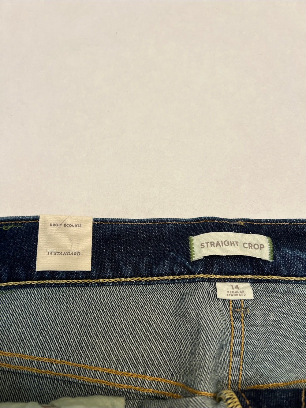 AE 77 AMERICAN EAGLE PREMIUM STRAIGHT CROP BUTTON FLY DENIM JEANS SIZE 14 - Picture 7 of 16